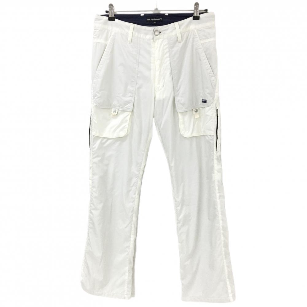 【美品】ロサーセン パンツ アイボリー 裏地付 ロゴ刺しゅう  メンズ 82 ゴルフウェア Rosasen