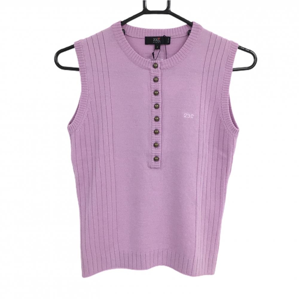 【新品】23区スポーツ ニットベスト ピンク ウール100%  レディース I(M) ゴルフウェア 23区