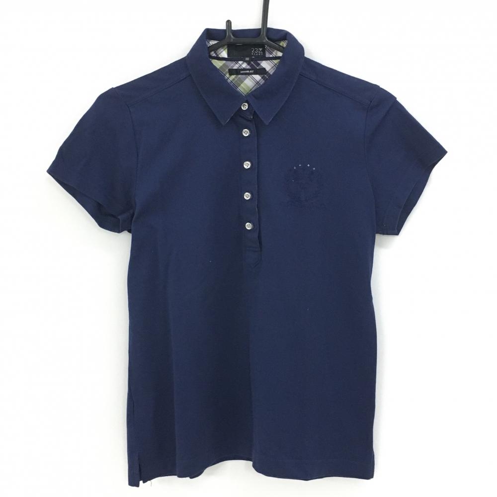 23区スポーツ 半袖ポロシャツ ネイビー 胸刺しゅう  レディース III(XL) ゴルフウェア 23区