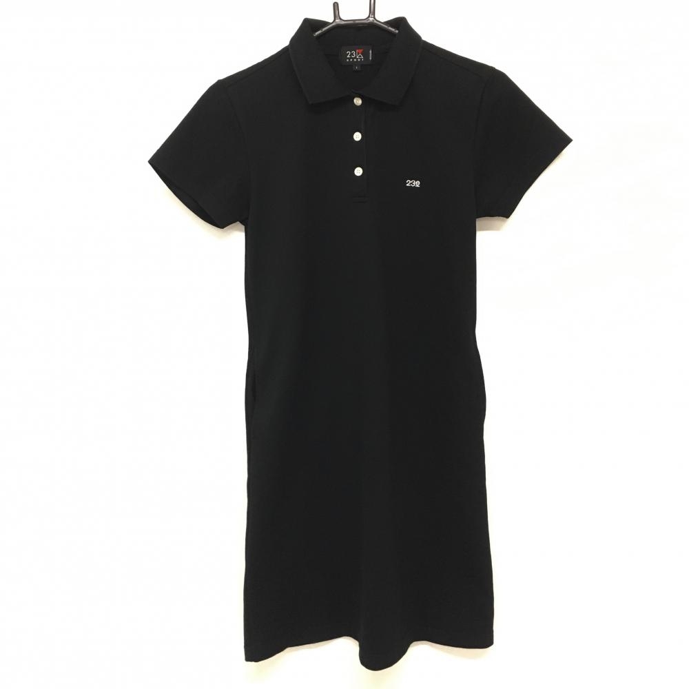 23区スポーツ 半袖ポロワンピース シンプル 胸刺しゅう 襟色褪せ レディース I(M) ゴルフウェア 23区