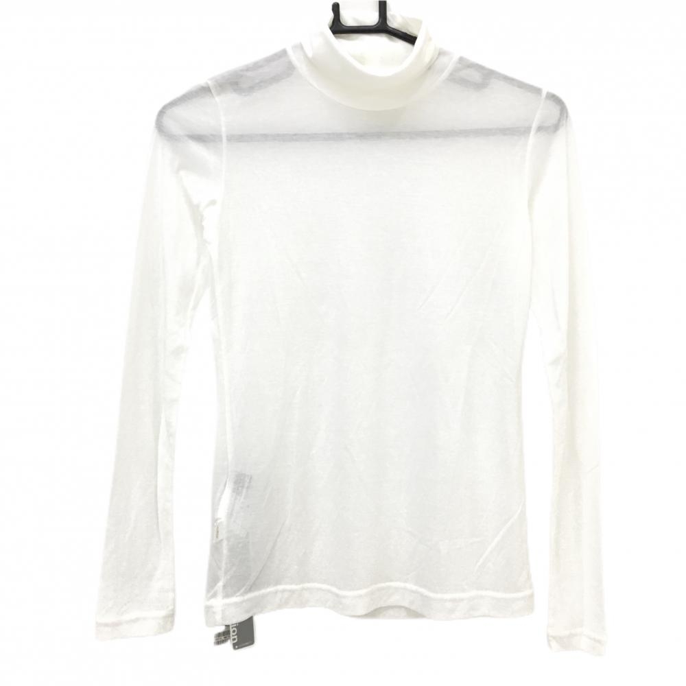【新品】23区スポーツ ハイネックインナーシャツ 白 透け感 給水速乾 UVケア レディース I(M) ゴルフウェア 23区