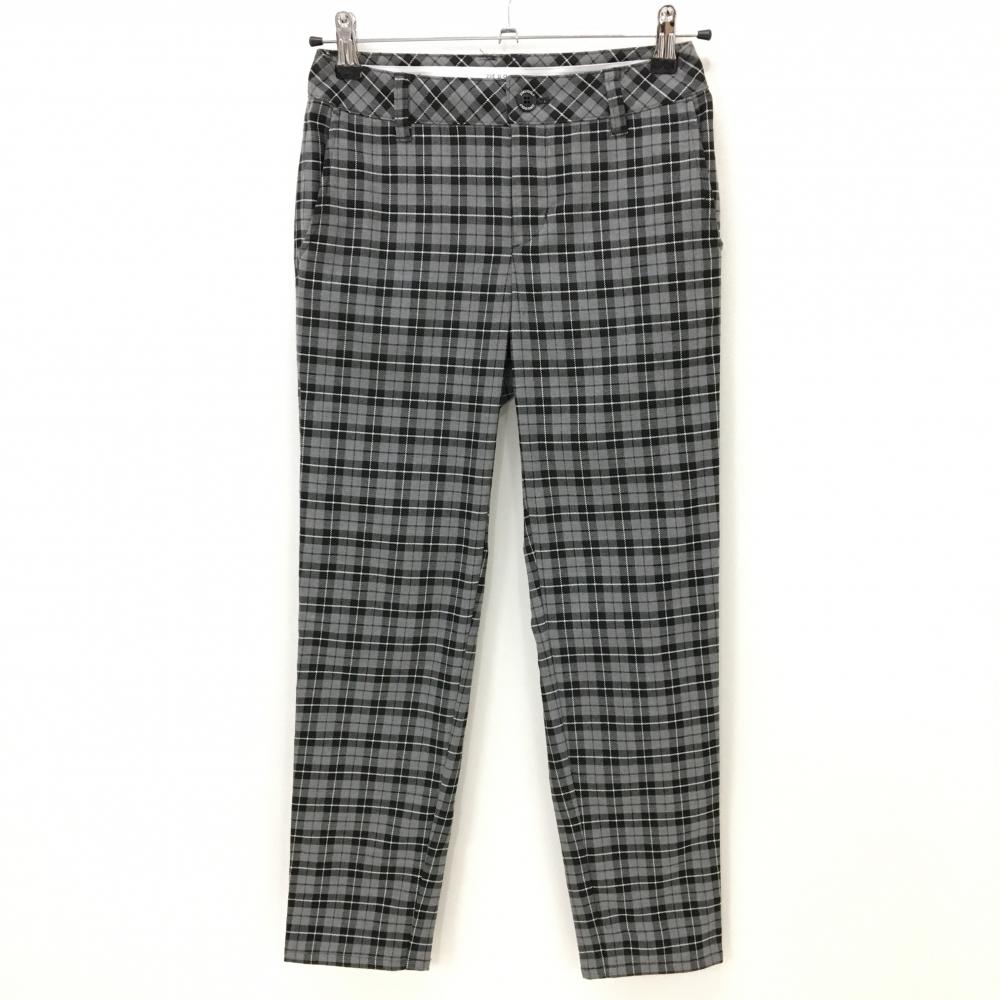 【超美品】23区ゴルフ パンツ グレー×黒×白 チェック  レディース 55 ゴルフウェア 23区