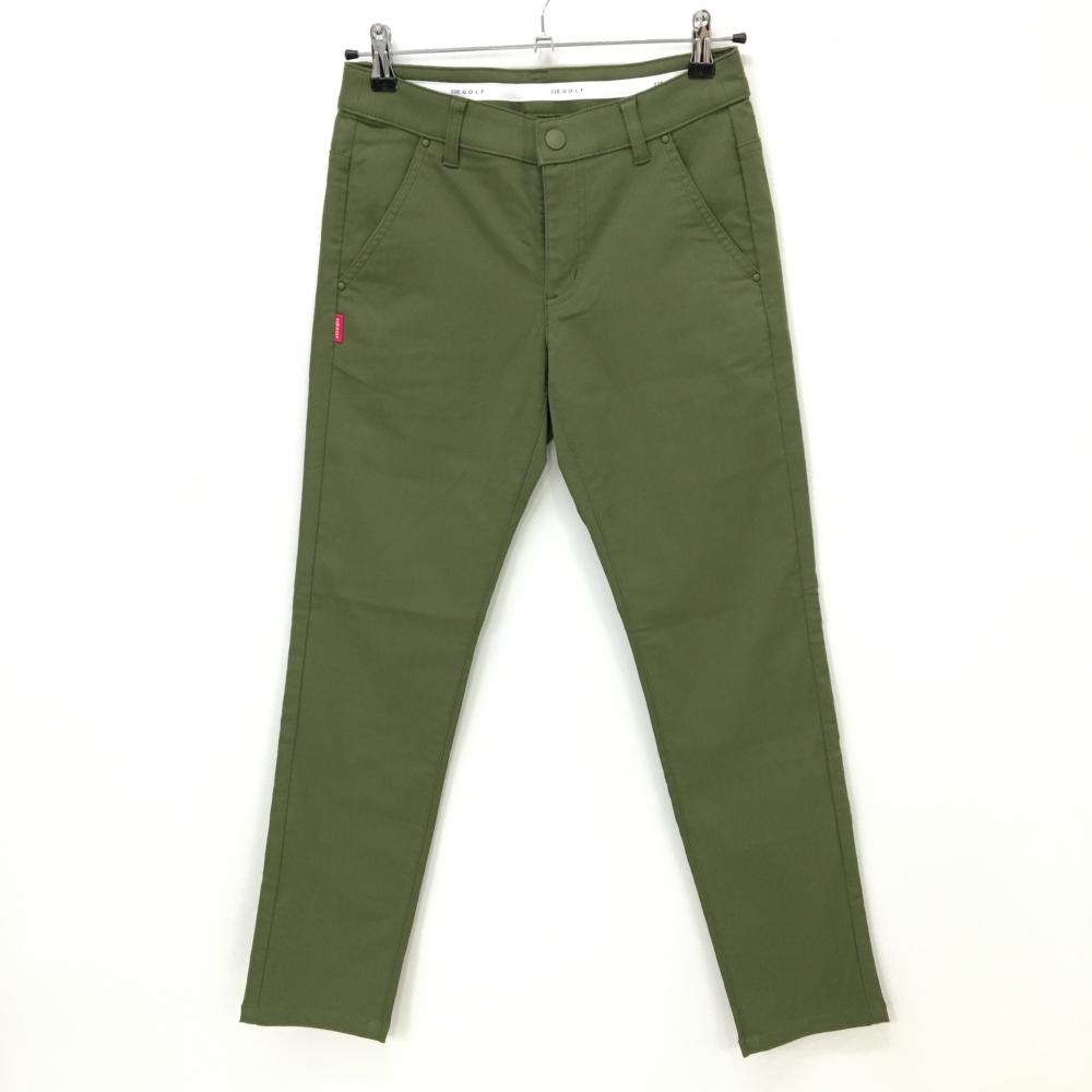 【超美品】23区ゴルフ パンツ カーキ系 後ろロゴ刺しゅう ストレッチ レディース 61 ゴルフウェア 23区