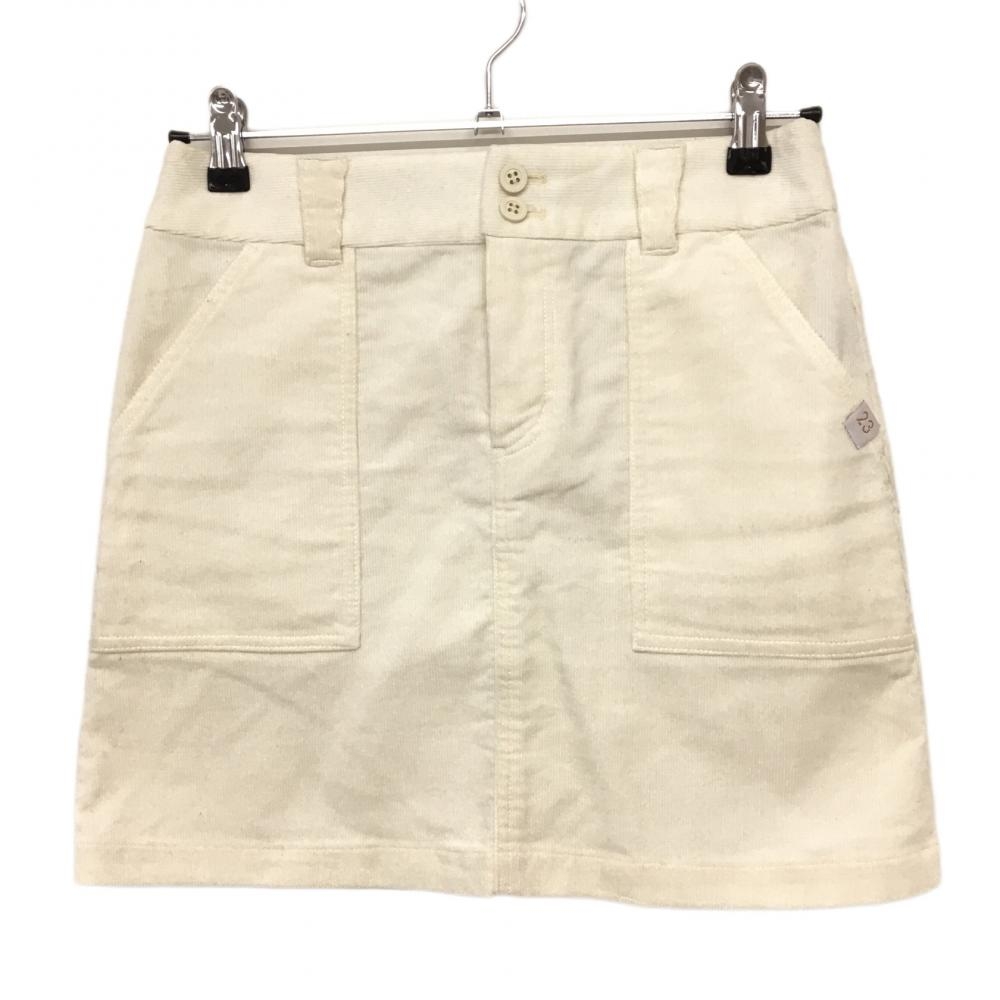 23区ゴルフ コーデュロイスカート 白 コットン混  レディース 61(S) ゴルフウェア 23区