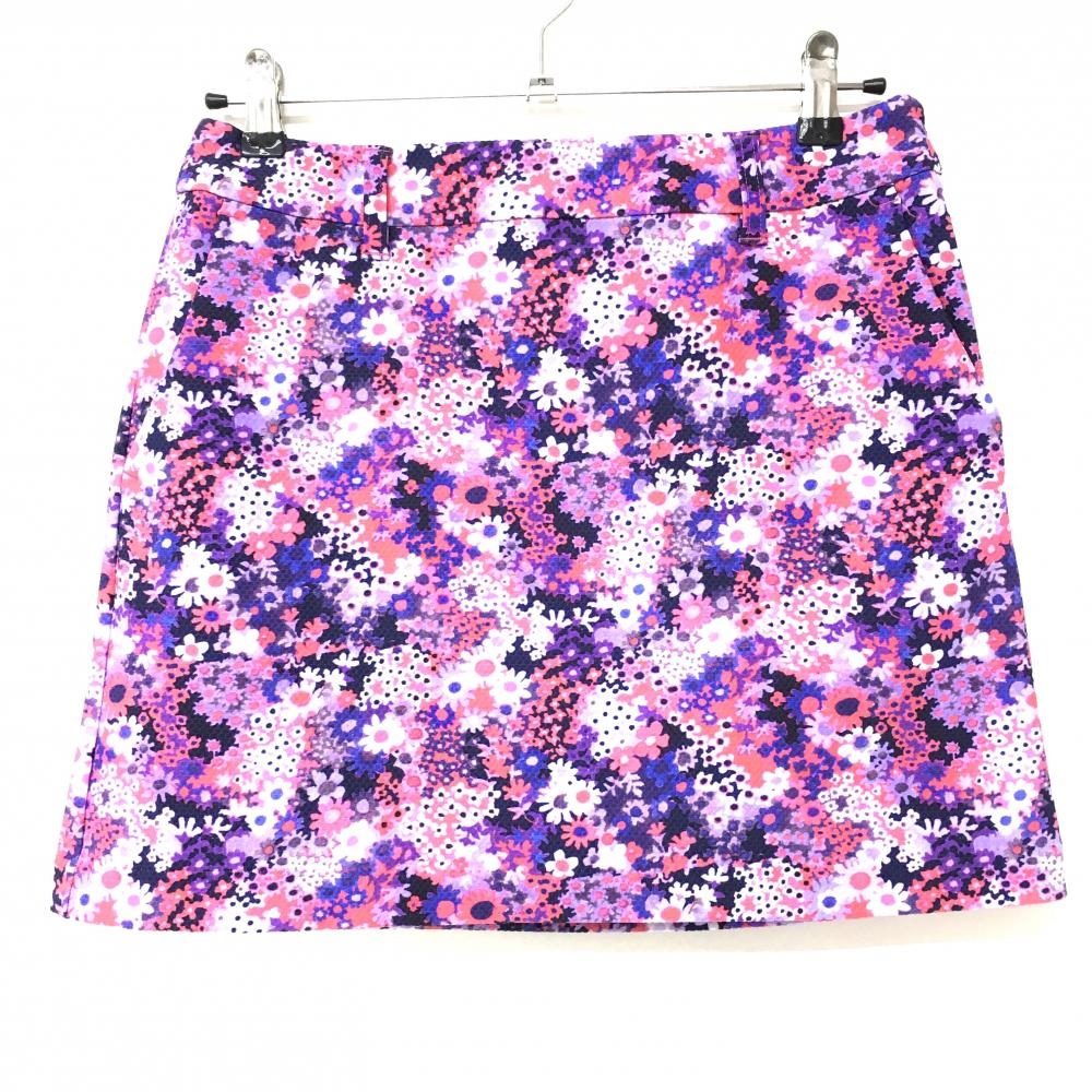 【超美品】23区ゴルフ ストレッチスカート ピンク×パープル 花柄 レディース 64(M) ゴルフウェア 23区