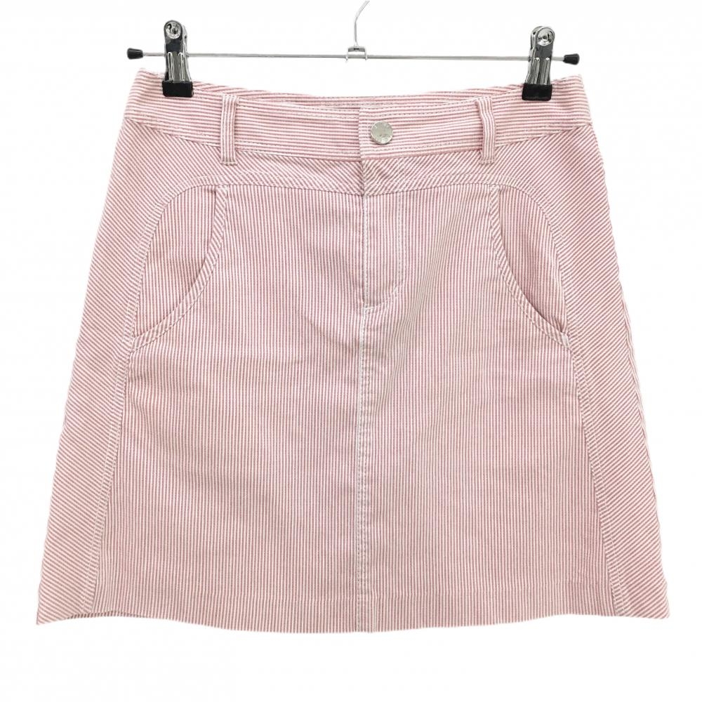 23区スポーツ スカート レッド×白 細ストライプ レディース 67 ゴルフウェア 23区