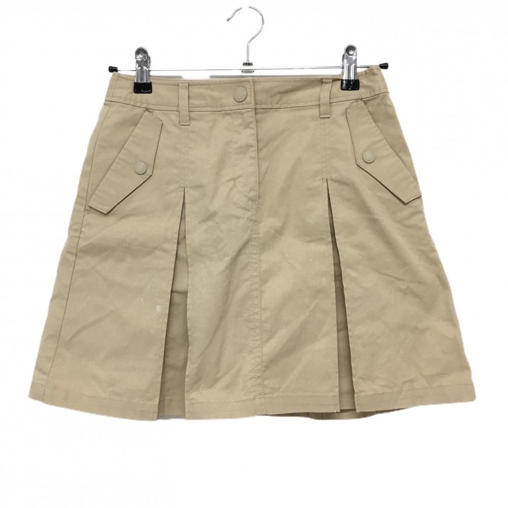 23区ゴルフ スカート ベージュ ボックスプリーツ ロゴワッペン レディース 61(S) ゴルフウェア 23区