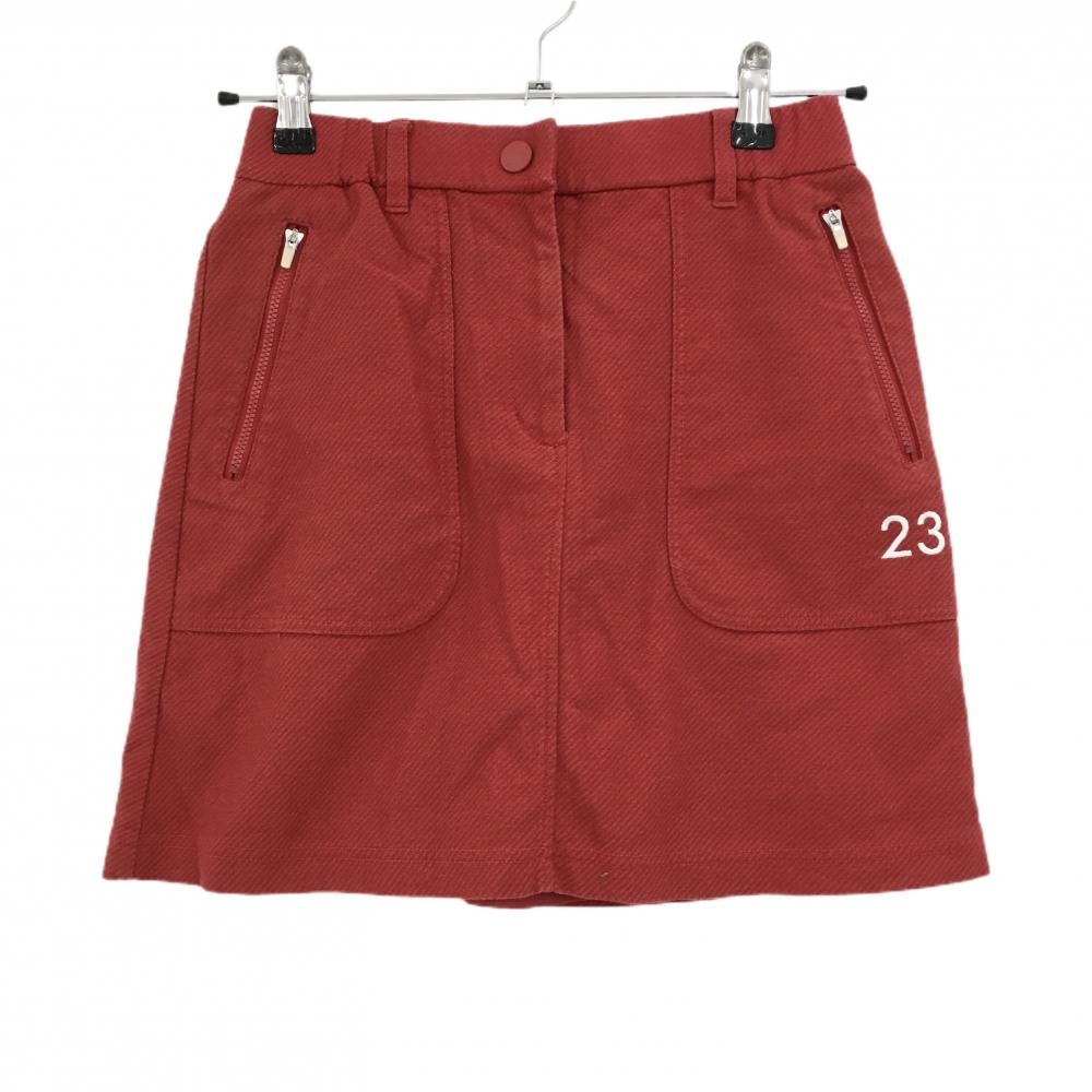 23区ゴルフ スカート レッド 織生地 裏地付き ストレッチ レディース 0(S) ゴルフウェア 23区