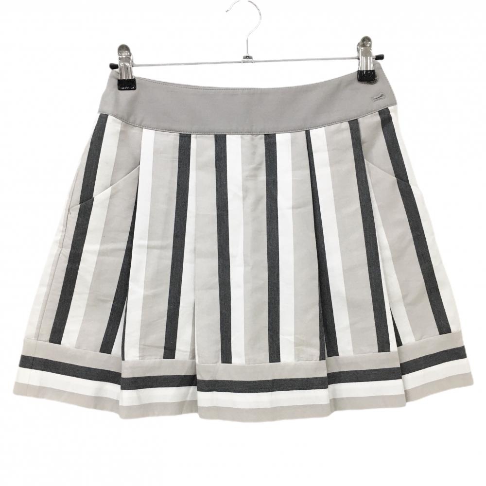 23区スポーツ スカート グレー×白 ストライプ レディース 61(S) ゴルフウェア 23区