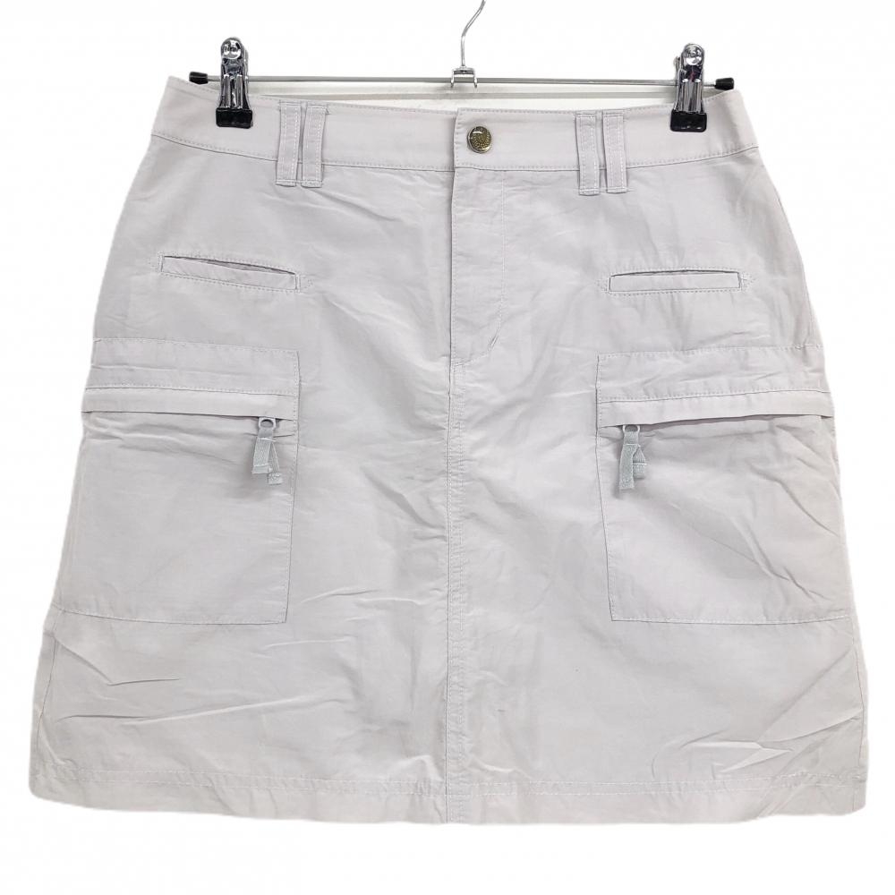 【超美品】23区ゴルフ スカート ライトグレー ナイロン混 内側インナーパンツ レディース 67 ゴルフウェア 23区