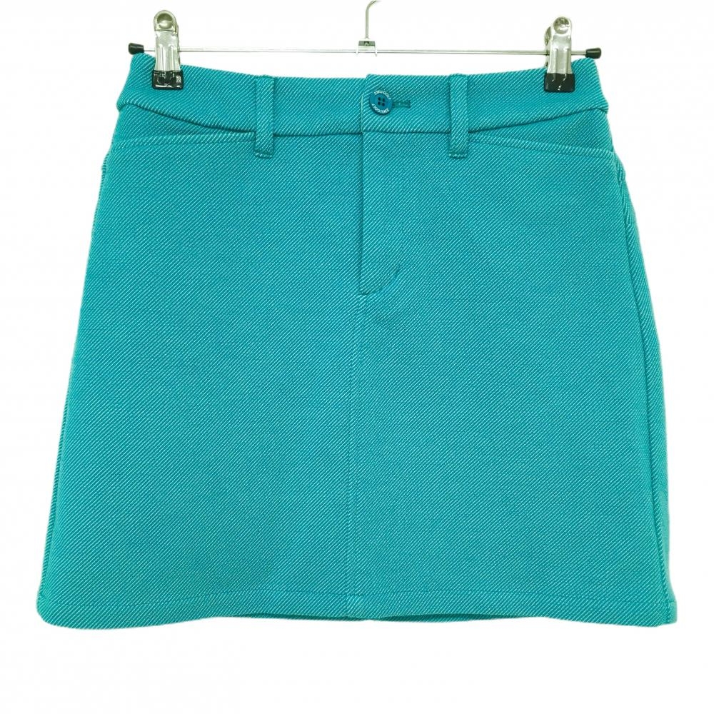 【超美品】23区ゴルフ スカート ライトブルー×白 斜めストライプ ウール混 ワッペン レディース 61 ゴルフウェア 23区