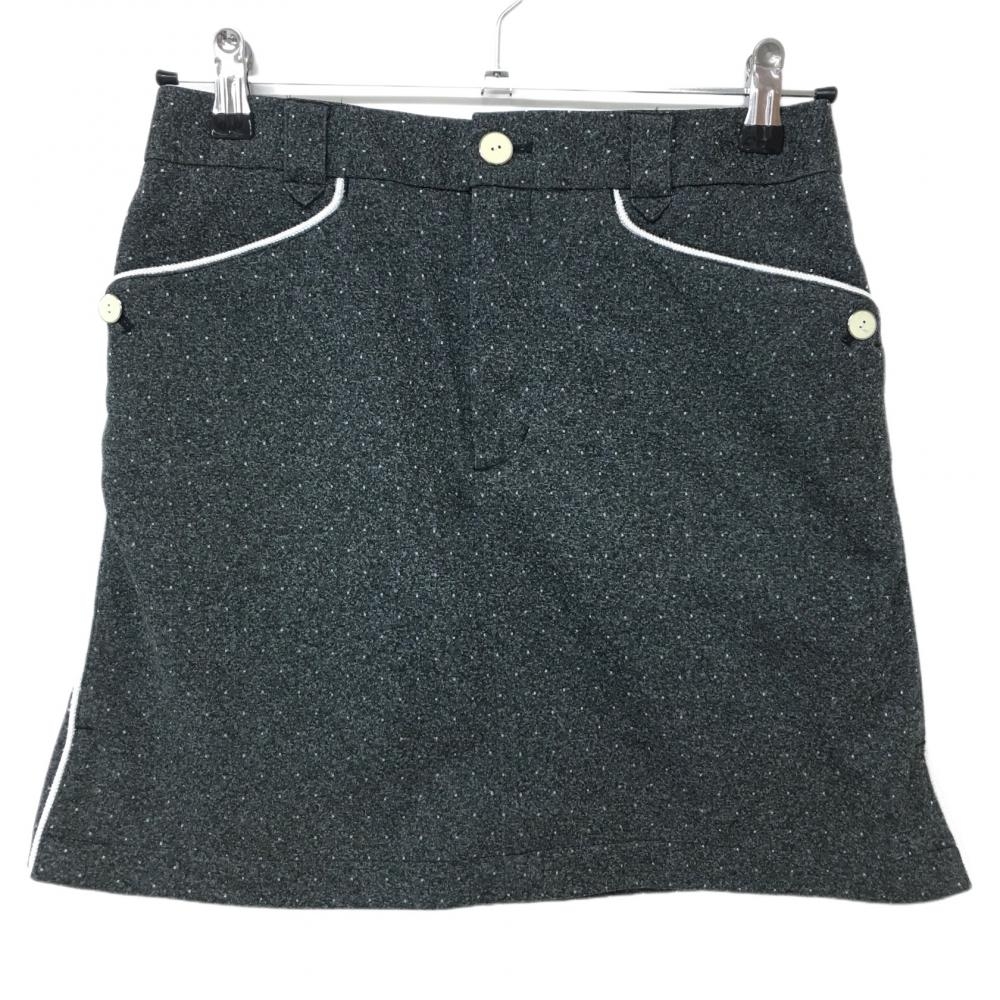 【超美品】アシュワース スカート 杢グレー×白 ピンドット 裏地付き レディース S ゴルフウェア ASHWORTH