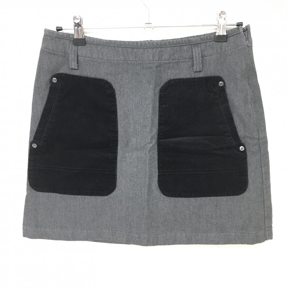 【美品】アシュワース スカート グレー×黒 ポケットコーデュロイ レディース L ゴルフウェア ASHWORTH