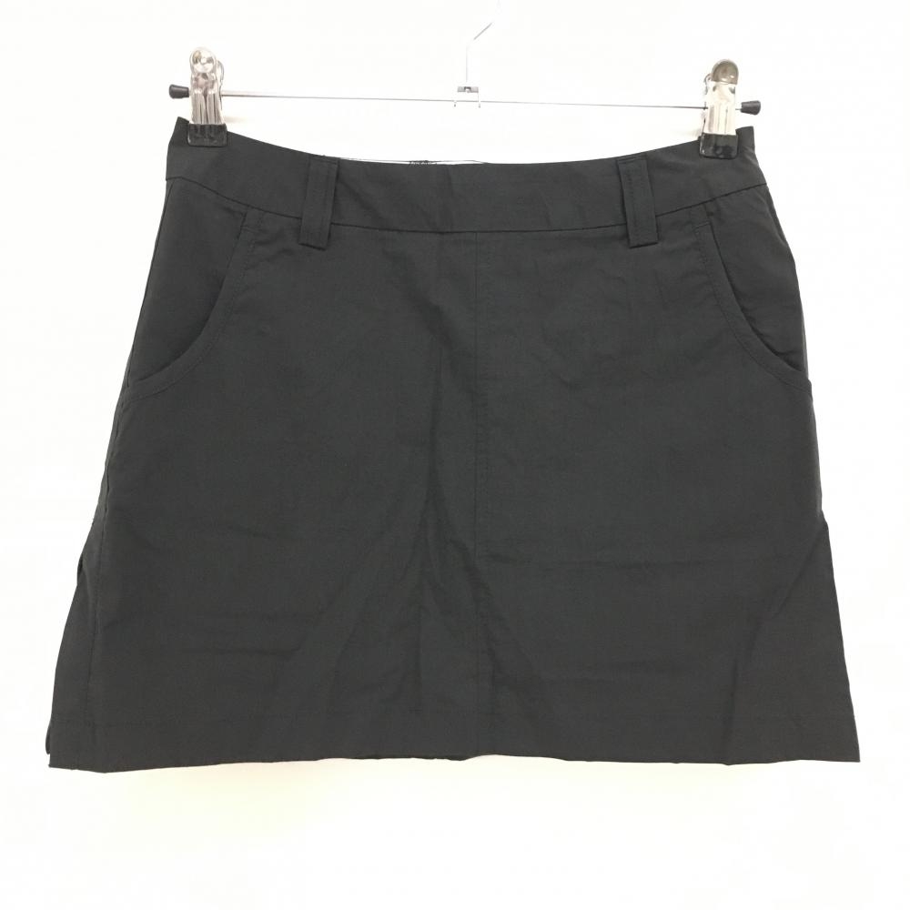 【超美品】アシュワース スカート 黒 コットン混 裾スリット レディース S ゴルフウェア ASHWORTH