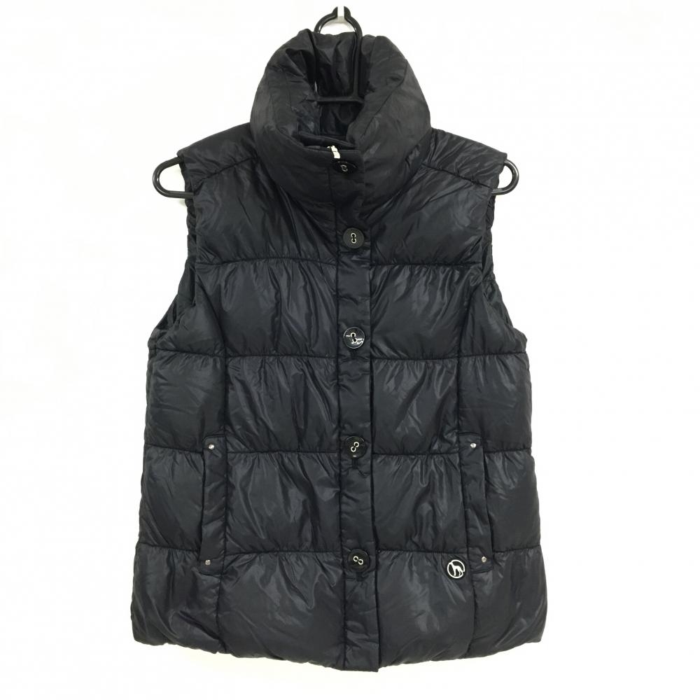 アダバット ダウンベスト ダークグレー シリコンロゴ レディース 38(M) ゴルフウェア adabat