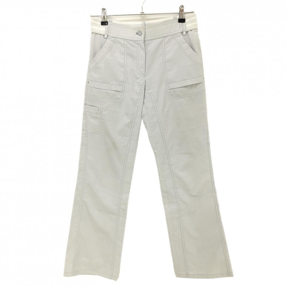 アダバット パンツ ライトグレー 複数ポケット ウエスト背面ゴム  レディース 38(M) ゴルフウェア adabat