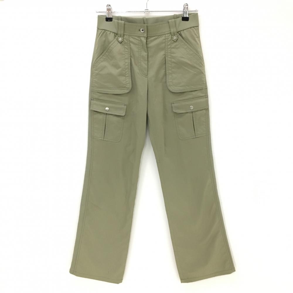 アダバット パンツ カーキ サイドリブ 複数ポケット ウエストゴム レディース 38(M) ゴルフウェア adabat