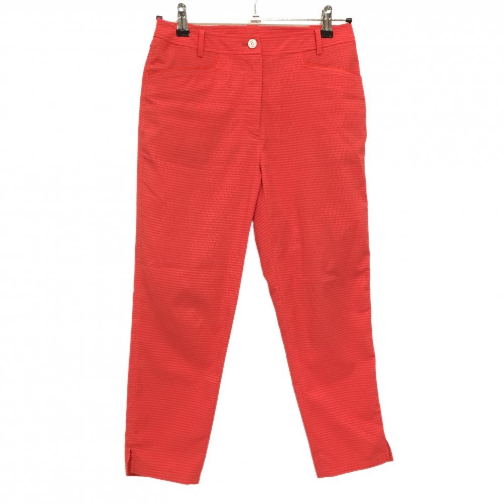 アダバット 七分丈パンツ レッド サッカー生地 バックロゴ  レディース 38(M) ゴルフウェア adabat