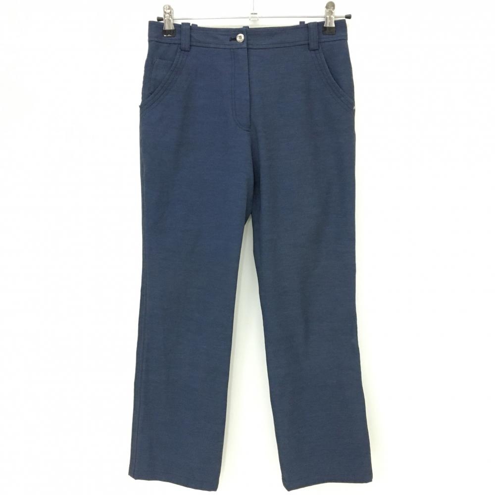 【美品】アダバット パンツ 杢ネイビー 後ろ刺しゅう  レディース 38(M) ゴルフウェア adabat