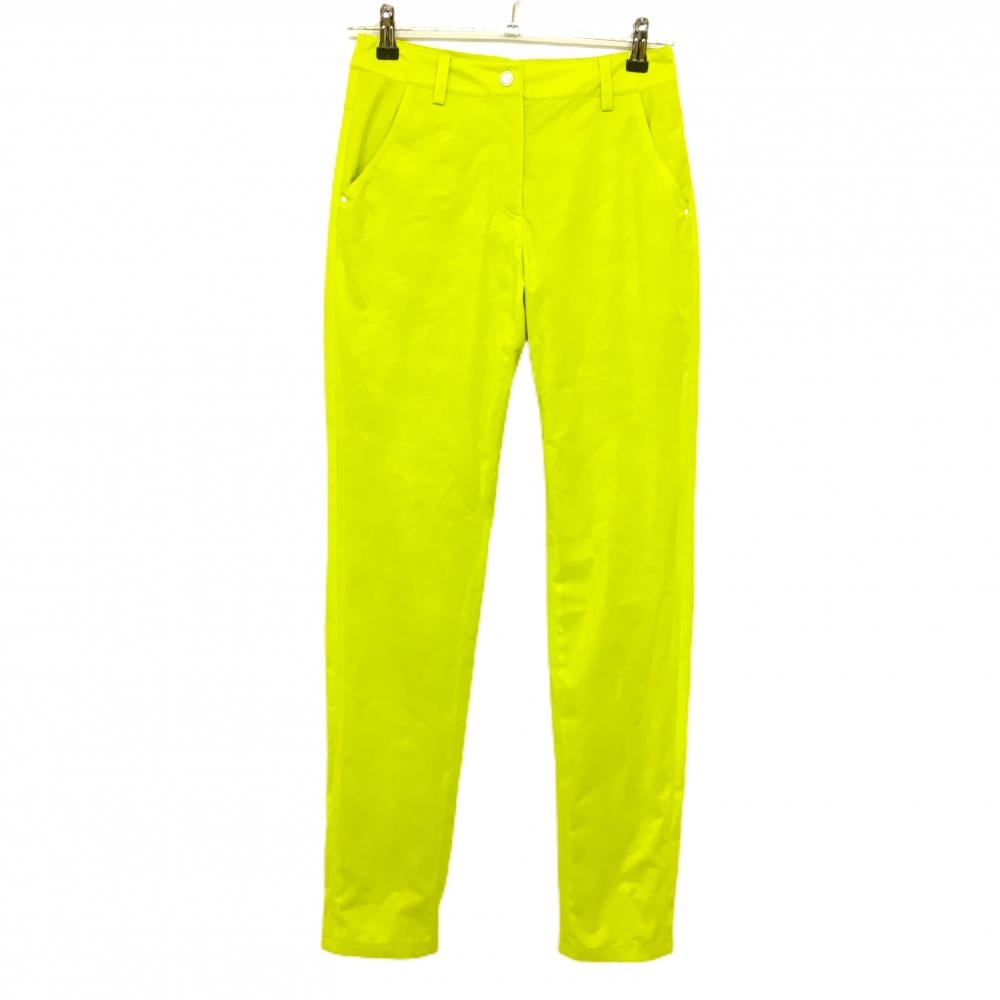 【超美品】アダバット パンツ ライトグリーン 地模様 バックロゴ 蓄熱裏地 レディース 36(S) ゴルフウェア adabat