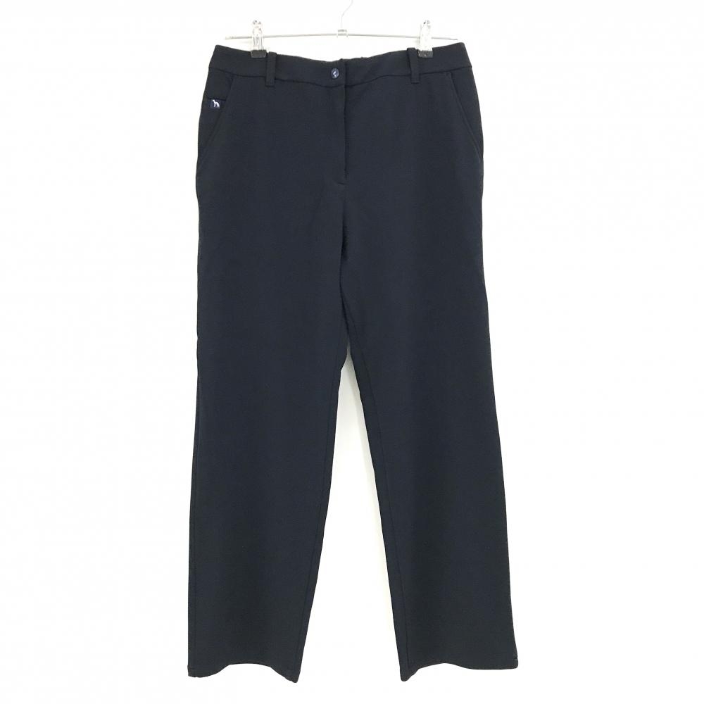 【未使用品】アダバット パンツ ネイビー ラインストーンロゴ ウエスト一部ゴム ストレッチ レディース XL ゴルフウェア adabat