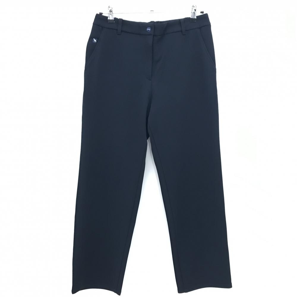 【新品】アダバット パンツ ネイビー ラインストーンロゴ ウエスト一部ゴム 接触冷感 ストレッチ レディース XL ゴルフウェア adabat
