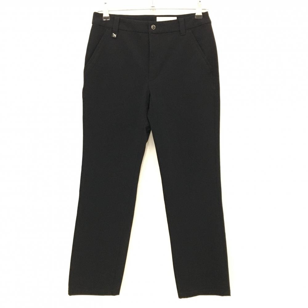【超美品】アダバット パンツ 黒 シンプル 背面刺しゅう レディース 38(M) ゴルフウェア adabat