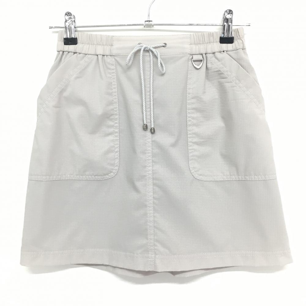 【超美品】アダバット スカート ライトベージュ 織生地 裏地付き  レディース 36(S) ゴルフウェア adabat