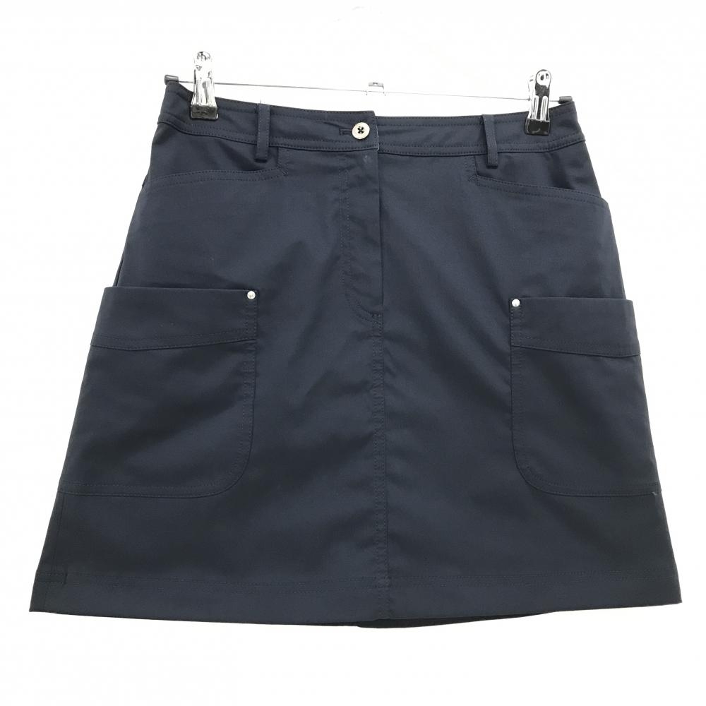 【超美品】アダバット カーゴスカート ネイビー バックロゴワッペン レディース 38(M) ゴルフウェア adabat