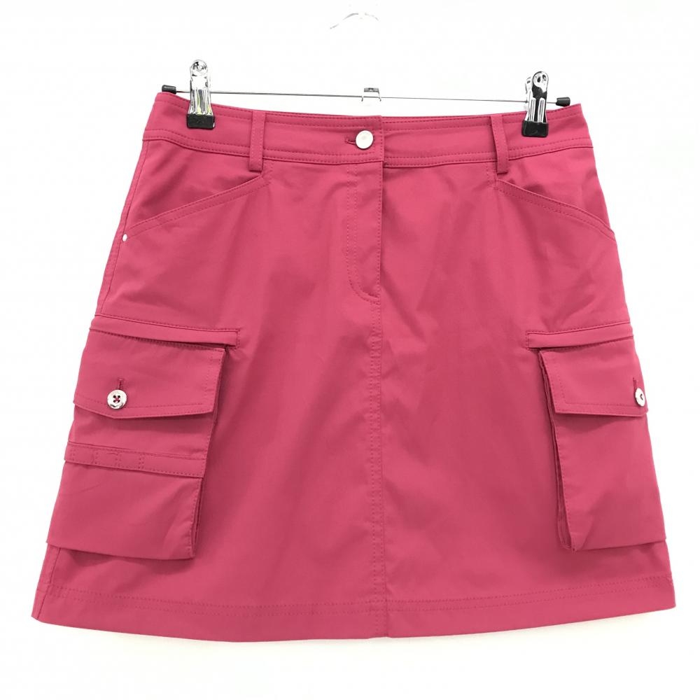 【超美品】アダバット カーゴスカート レッドピンク バックロゴワッペン ティー装着可  レディース 38(M) ゴルフウェア adabat
