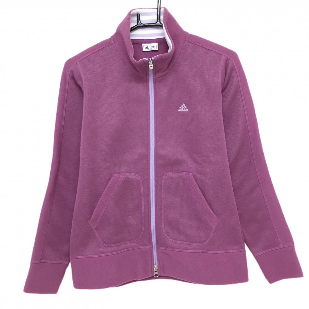 アディダス ニットジャケット パープル 裏起毛  レディース  ゴルフウェア adidas