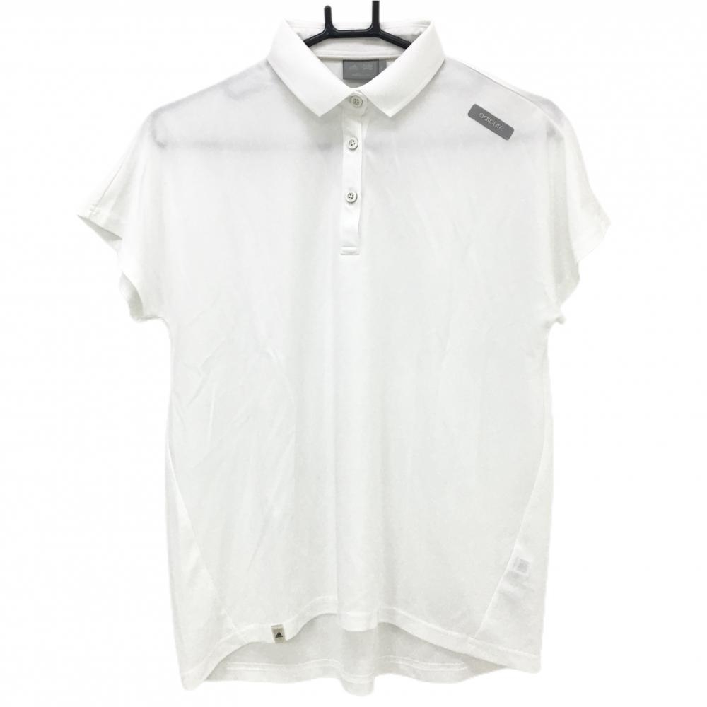【美品】アディダス 半袖ポロシャツ 白 adipure 無地  レディース Ｍ/Ｍ ゴルフウェア adidas