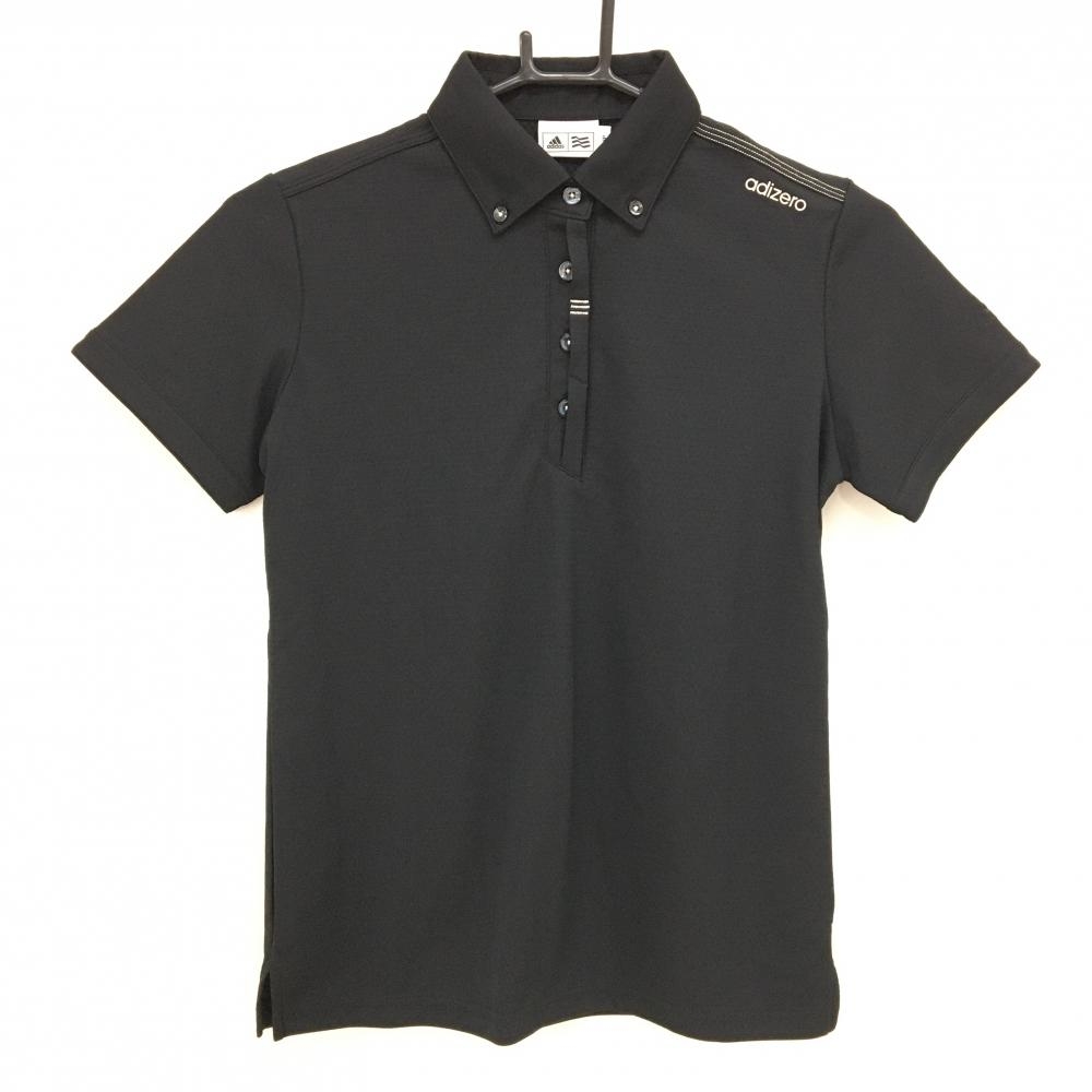 【超美品】アディダス 半袖ポロシャツ 黒 adizero ボタンダウン  レディース S/P ゴルフウェア adidas