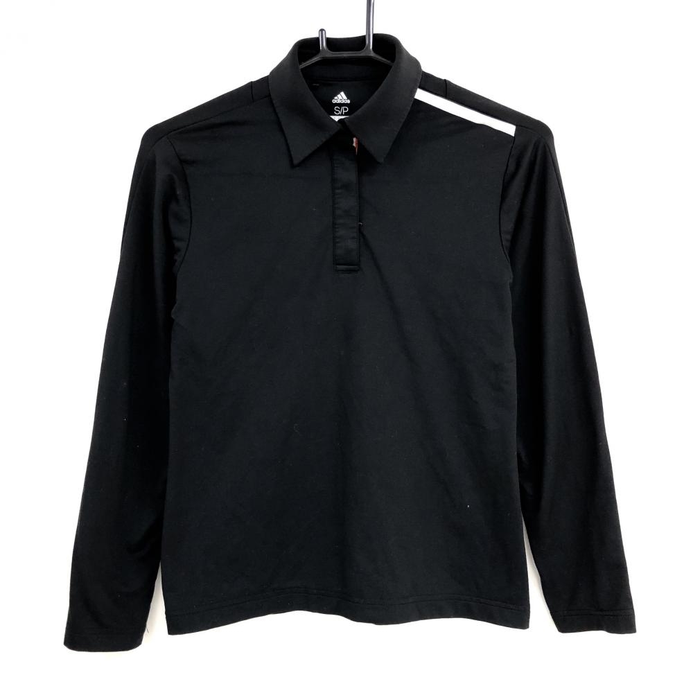 アディダス 長袖ポロシャツ 黒 A裏微起毛 DIZERO レディース S/P ゴルフウェア adidas