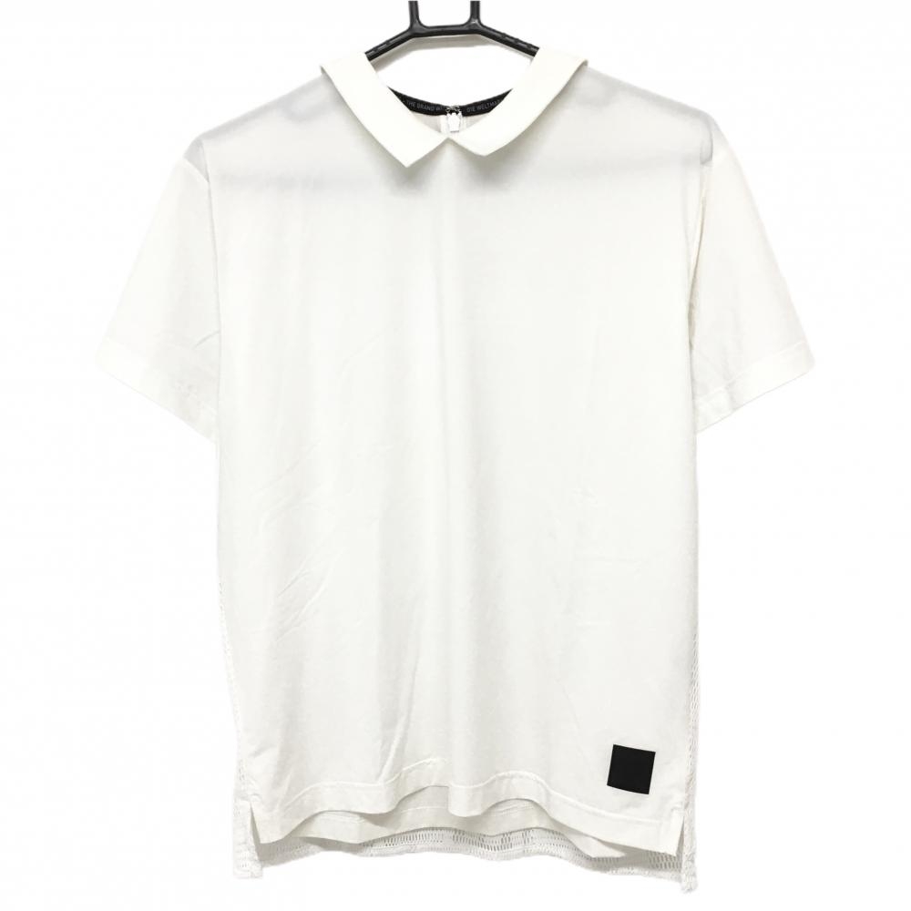 【美品】アディダス 襟付き半袖シャツ 白 背面メッシュ  レディース OT(XL) ゴルフウェア adidas