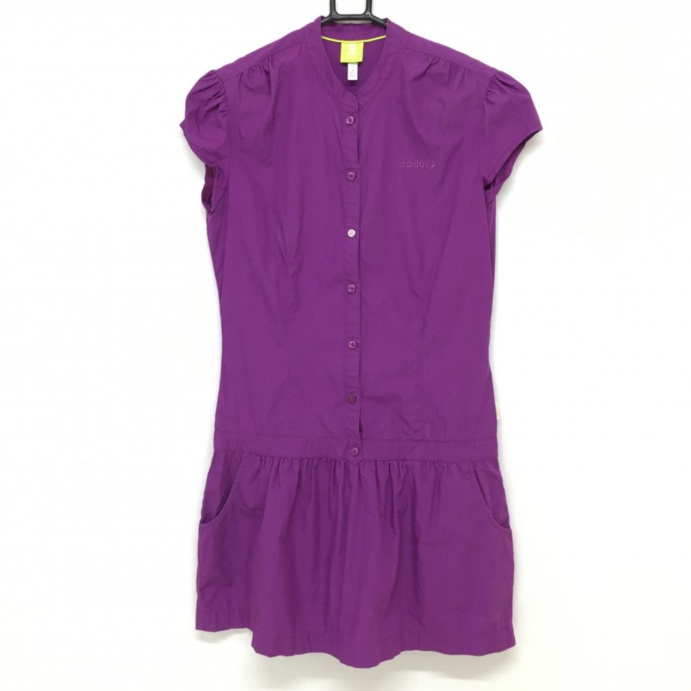 【美品】アディダス 半袖ワンピース パープル コットン100％  レディース L ゴルフウェア adidas