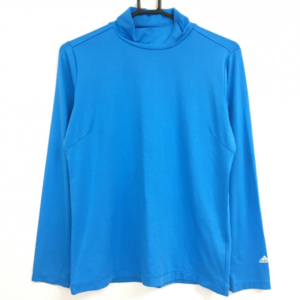【超美品】アディダス ハイネックインナーシャツ ライトブルー 無地 レディース L/G ゴルフウェア adidas