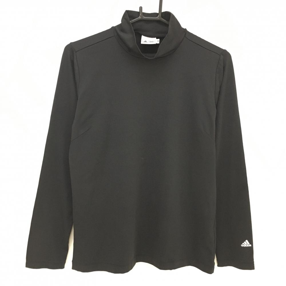 【美品】アディダス ハイネックインナーシャツ 黒 レディース L/G ゴルフウェア adidas