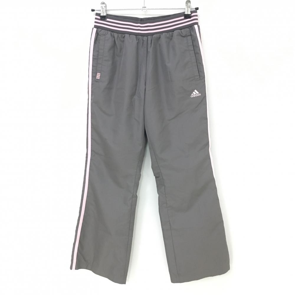 【超美品】アディダス パンツ ブラウン×ピンク 3ライン 裏地メッシュ レディース M ゴルフウェア adidas