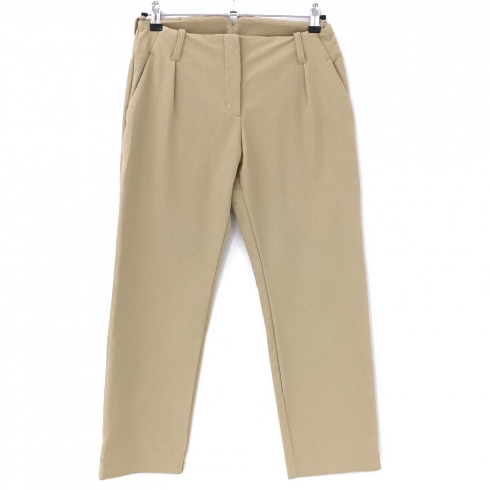 【美品】アディダス パンツ ベージュ系　 細ストライプ織生地 裾調節ボタン付  レディース S ゴルフウェア adidas