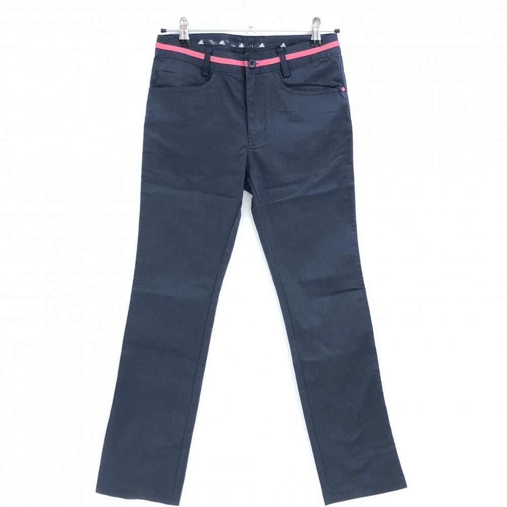 【新品】アディダス パンツ ダークネイビー×ピンク ストレッチ ストレート ウエストライン レディース S ゴルフウェア adidas