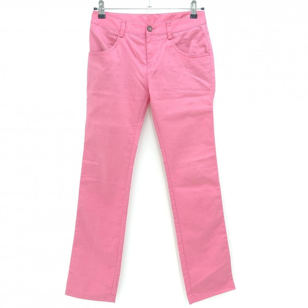 【美品】アディダス パンツ ピンク バックロゴ刺しゅう レディース S/P ゴルフウェア adidas