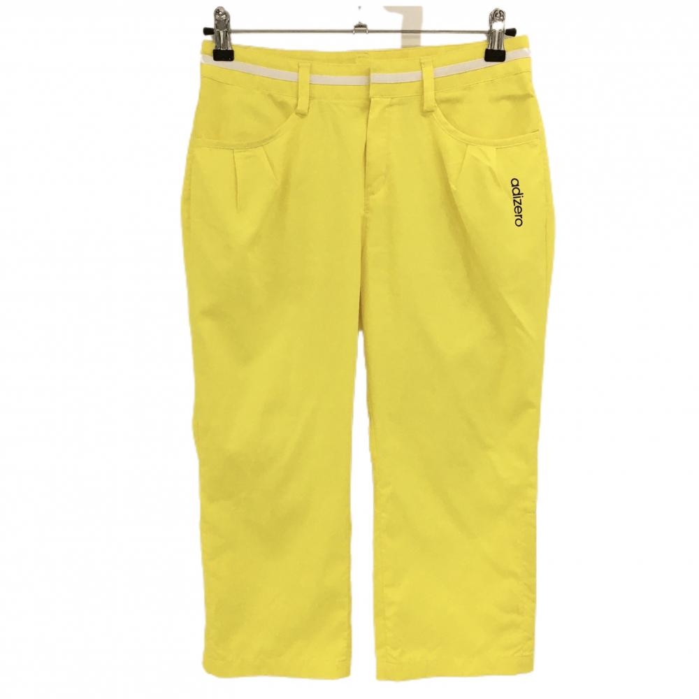 アディダス 七分丈パンツ イエロー adizero 裾ドローコード レディース M/M ゴルフウェア adidas