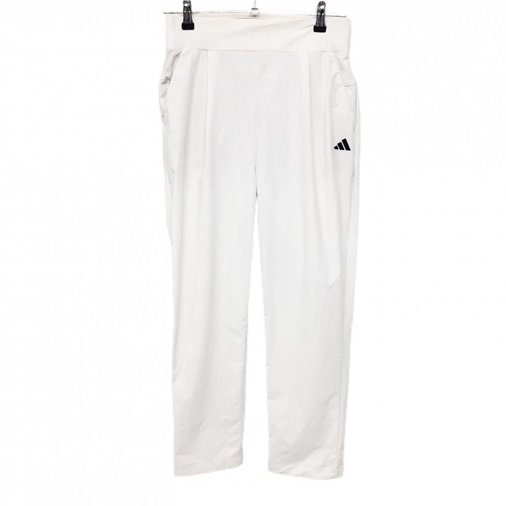 アディダス パンツ 白 ロゴ黒 ストレッチ レディース M ゴルフウェア 2023年モデル adidas