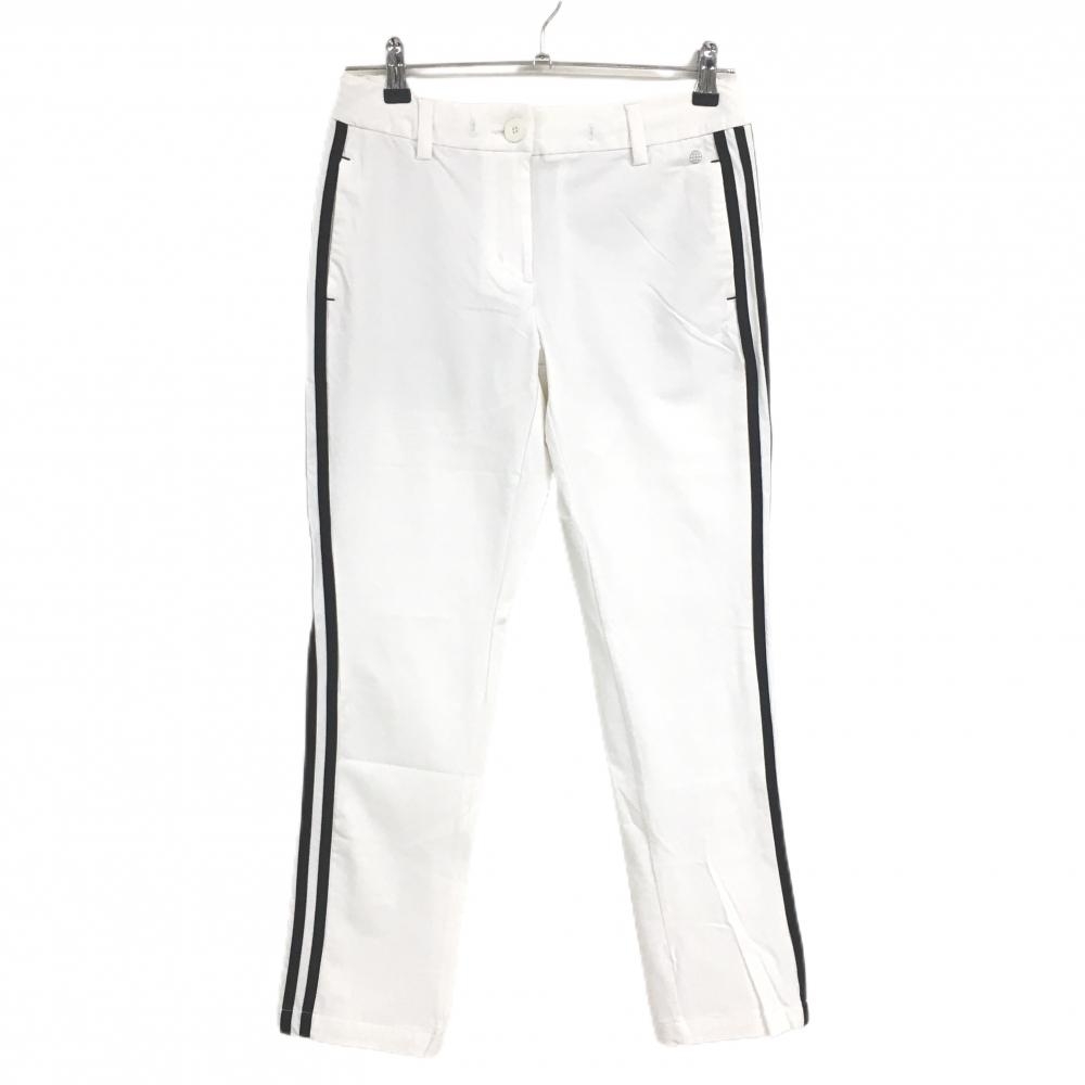 アディダス パンツ 白×黒 サイド3ライン  レディース M ゴルフウェア adidas