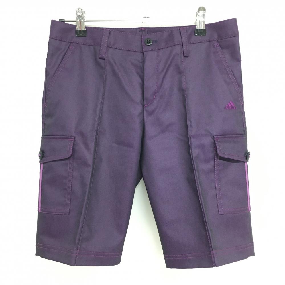 【超美品】アディダス カーゴショートパンツ パープル系 センターシーム  レディース M/M ゴルフウェア サンプル品 adidas