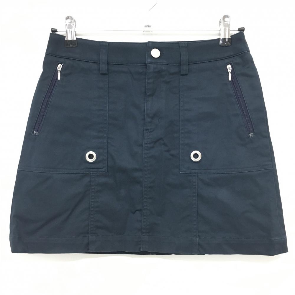 アディダス ストレッチスカート ネイビー コットン混 レディース S/P ゴルフウェア adidas