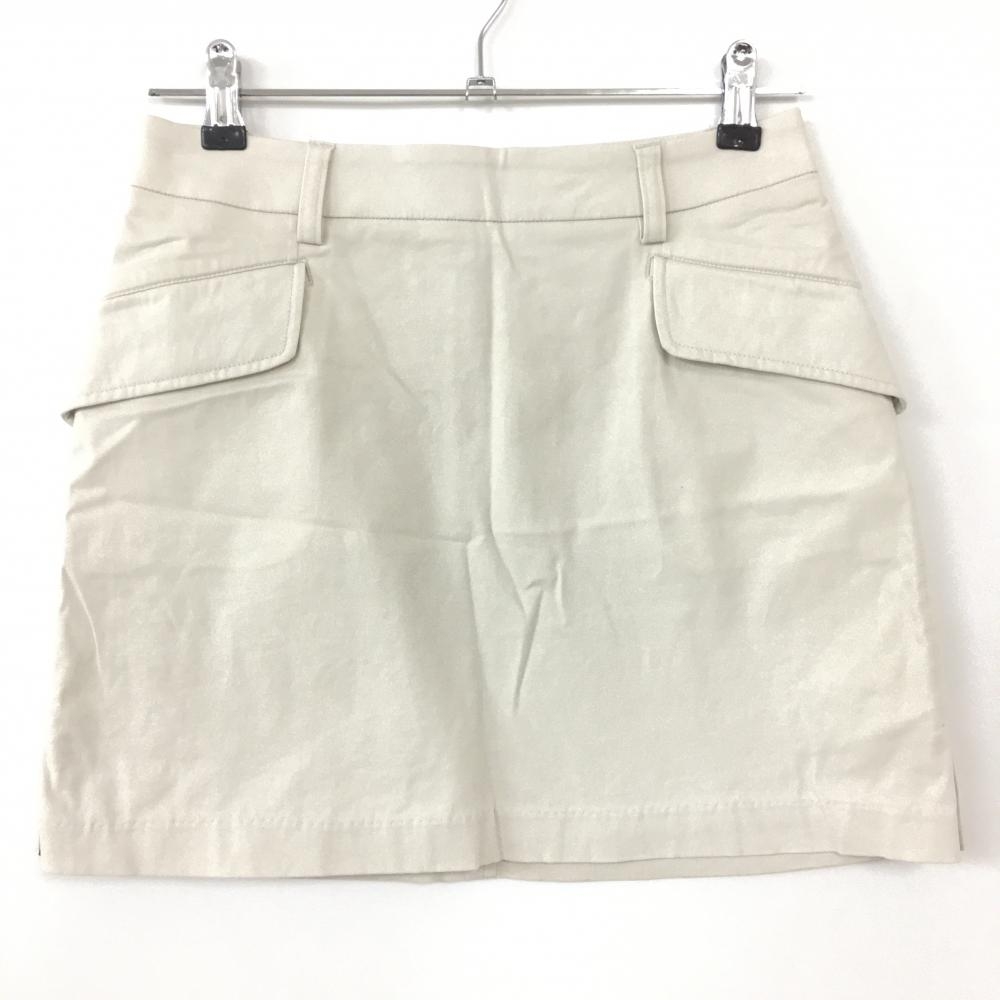 adidas アディダス スカート ライトベージュ×黒 サイドプリーツ ストレッチ レディース S/P ゴルフウェア