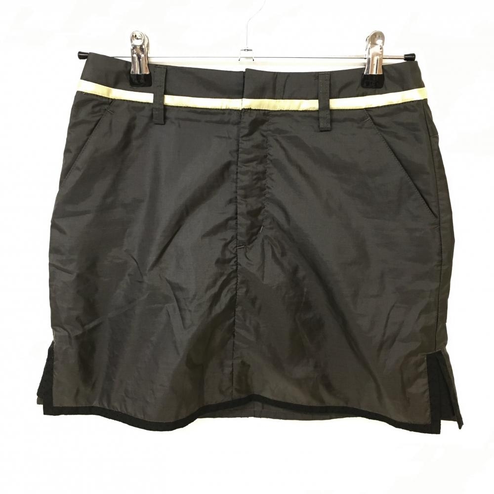 【美品】アディダス スカート ダークグレー×ゴールド 裏メッシュ レディース S/P ゴルフウェア adidas