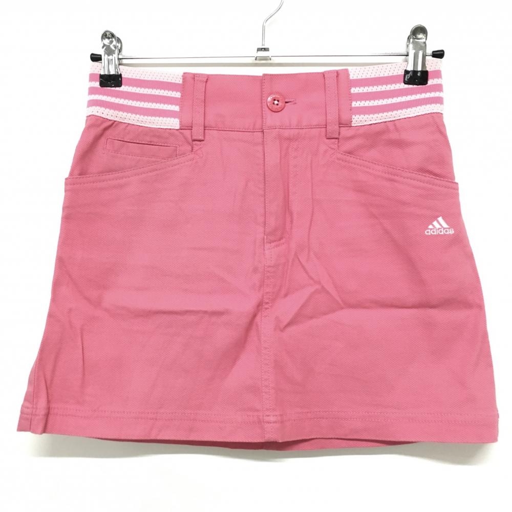 アディダス スカート ピンク ウエストメッシュ調 インナーパンツ付き レディース S ゴルフウェア adidas